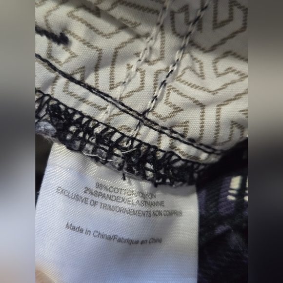 TORY BURCH Navy/ Purple/ White Plaid Lightweight Cotton Pants. Size 28 - Picture 11 of 16